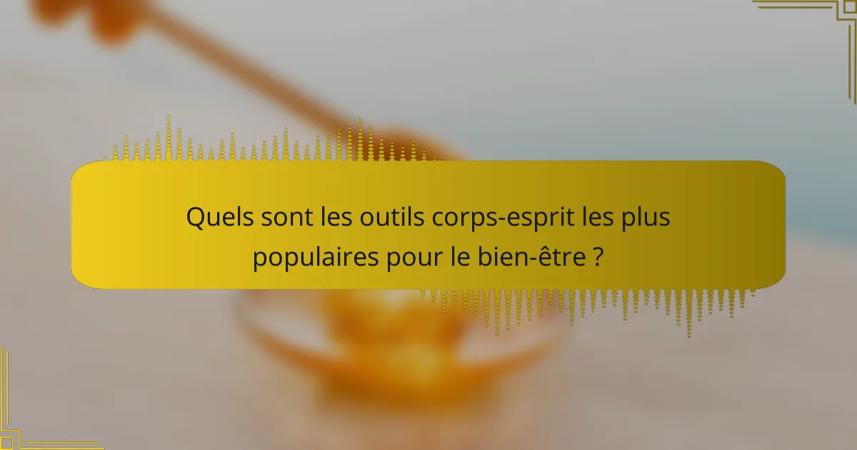 Quels sont les outils corps-esprit les plus populaires pour le bien-être ?